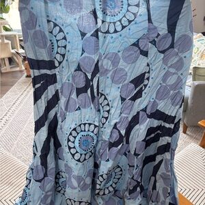 Cato Abstract Blue and Black A-Line Skirt